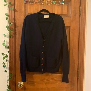 L.L. Bean Navy Blue Cardigan Size L w/Pockets